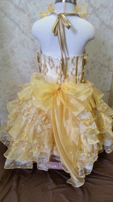 multi layer ruffle halter pageant dres